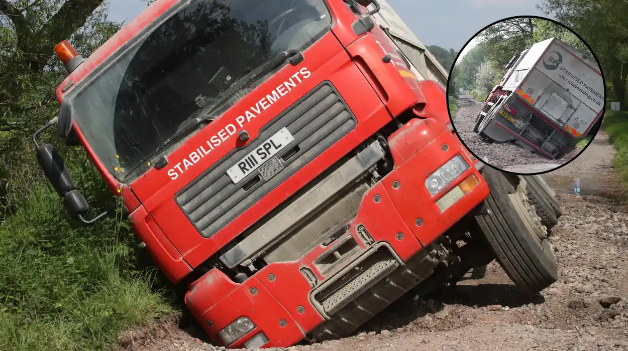 Somerset Lorry Stuck in Sinkhole During Repairs 2026