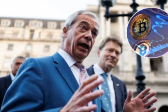 Farage Blocks Bitcoin to Protect Crypto Donor Harborne