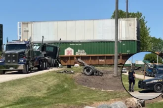 Truck Driver Hurt in Train Collision East of London