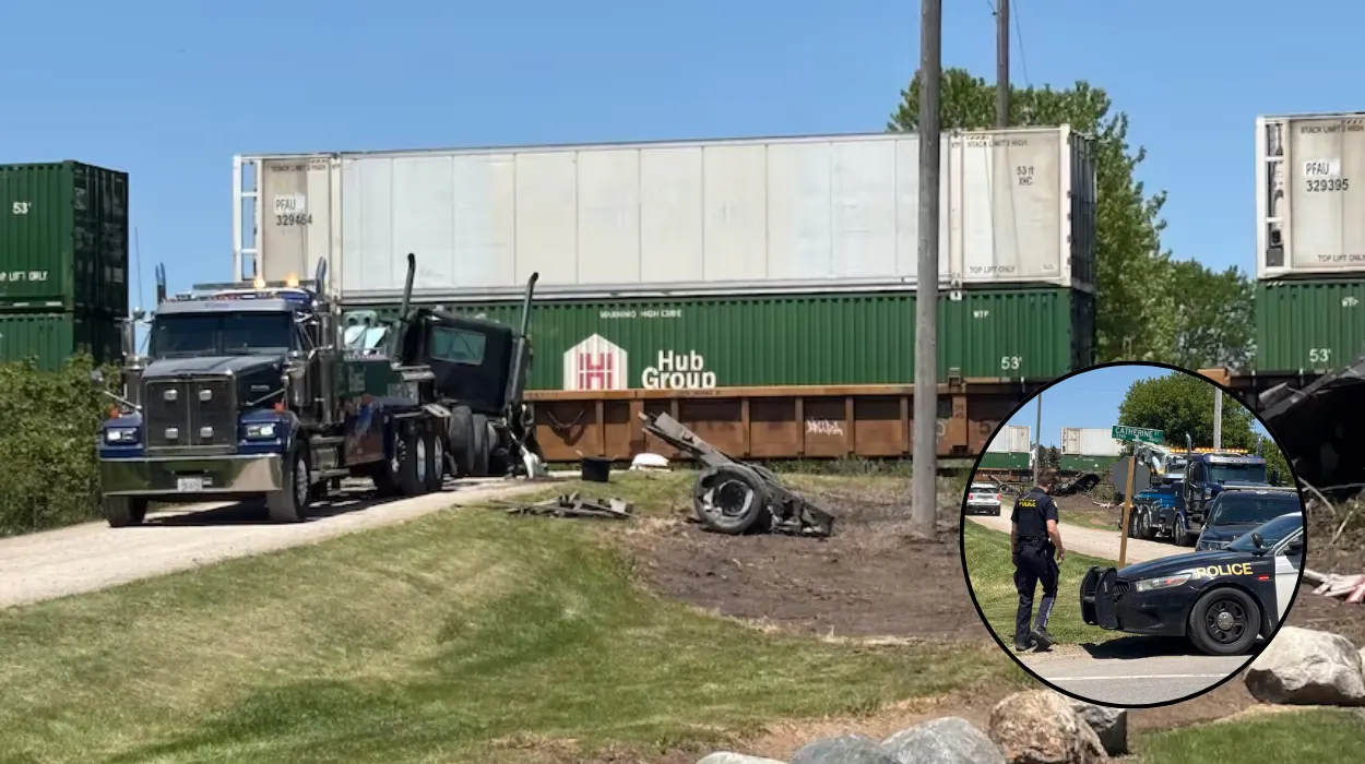 Truck Driver Hurt in Train Collision East of London