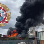 Crowther Industrial Estate Fire Sends Smoke Over Washington