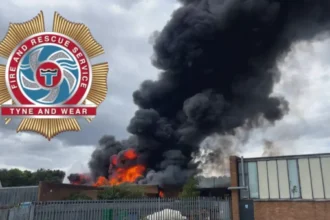 Crowther Industrial Estate Fire Sends Smoke Over Washington