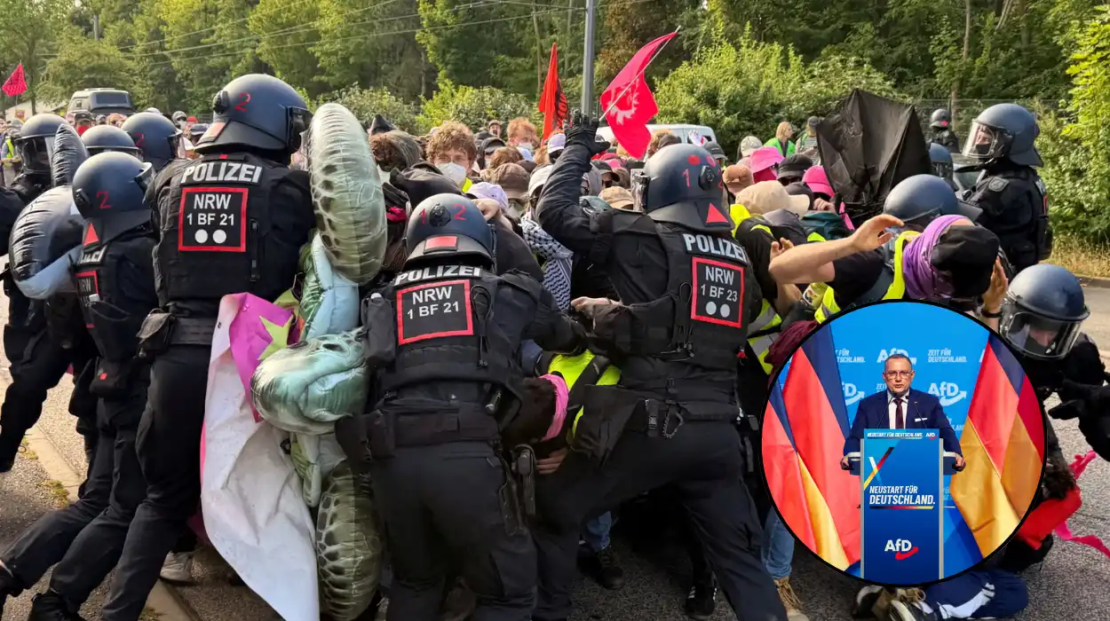 German Police Clash With AfD Protesters in Erfurt