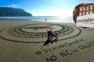 Skegness Sand Art Promotes Tour of Britain
